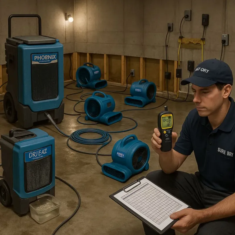 Structural Drying and Dehumidification process in Santa Paula, CA